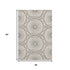 5' X 8' Beige Teal And Brown Geometric Washable Area Rug With UV Protection