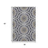 5' X 8' Black Ivory And Gold Geometric Washable Area Rug With UV Protection