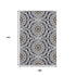9' X 12' Black Ivory And Gold Geometric Washable Area Rug With UV Protection