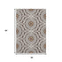 5' X 8' Chocolate And Ivory Geometric Washable Area Rug With UV Protection
