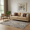5' X 8' Chocolate And Ivory Geometric Washable Area Rug With UV Protection