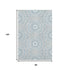 8' X 10' Denim Blue And Ivory Geometric Washable Area Rug With UV Protection