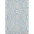 8' X 10' Denim Blue And Ivory Geometric Washable Area Rug With UV Protection
