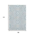 9' X 12' Denim Blue And Ivory Geometric Washable Area Rug With UV Protection