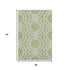 5' X 8' Green And Ivory Geometric Washable Area Rug With UV Protection