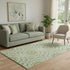 5' X 8' Green And Ivory Geometric Washable Area Rug With UV Protection