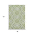 8' X 10' Green And Ivory Geometric Washable Area Rug With UV Protection