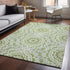 8' X 10' Green And Ivory Geometric Washable Area Rug With UV Protection