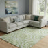 8' X 10' Green And Ivory Geometric Washable Area Rug With UV Protection