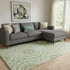 9' X 12' Green And Ivory Geometric Washable Area Rug With UV Protection
