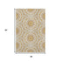 5' X 8' Gold And Ivory Geometric Washable Area Rug With UV Protection