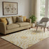 5' X 8' Gold And Ivory Geometric Washable Area Rug With UV Protection