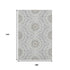 9' X 12' Gray And Ivory Geometric Washable Area Rug With UV Protection