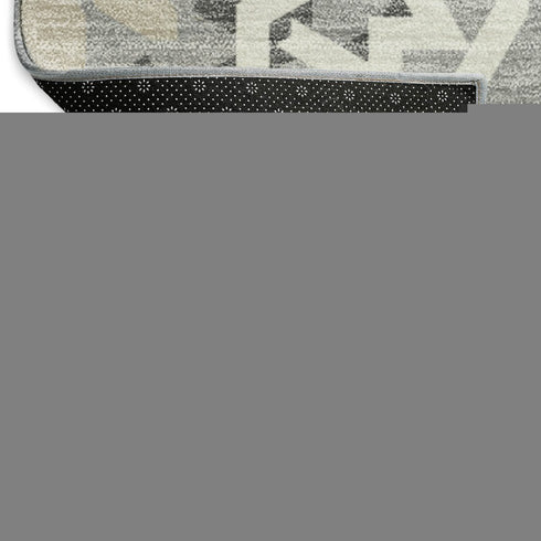 9' X 12' Gray And Ivory Geometric Washable Area Rug With UV Protection