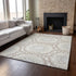 9' X 12' Ivory And Gray Geometric Washable Area Rug With UV Protection
