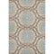 5' X 8' Khaki And Teal Geometric Washable Area Rug With UV Protection