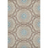 5' X 8' Khaki And Teal Geometric Washable Area Rug With UV Protection