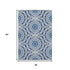 5' X 8' Navy Blue And Ivory Geometric Washable Area Rug With UV Protection