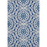 5' X 8' Navy Blue And Ivory Geometric Washable Area Rug With UV Protection