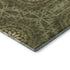 8' Olive Green And Gold Geometric Washable Round Rug With UV Protection