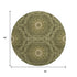 8' Olive Green And Gold Geometric Washable Round Rug With UV Protection