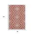 8' X 10' Red And Ivory Geometric Washable Area Rug With UV Protection