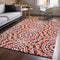 8' X 10' Red And Ivory Geometric Washable Area Rug With UV Protection