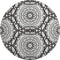 8' White And Black Geometric Washable Round Rug With UV Protection