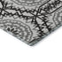 8' White And Black Geometric Washable Round Rug With UV Protection