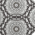8' White And Black Geometric Washable Round Rug With UV Protection