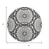 8' White And Black Geometric Washable Round Rug With UV Protection