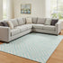 9' X 12' Aqua And Ivory Geometric Washable Area Rug With UV Protection