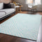 9' X 12' Aqua And Ivory Geometric Washable Area Rug With UV Protection