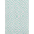 9' X 12' Aqua And Ivory Geometric Washable Area Rug With UV Protection