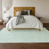 9' X 12' Aqua And Ivory Geometric Washable Area Rug With UV Protection