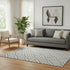 5' X 8' Charcoal And Ivory Geometric Washable Area Rug With UV Protection
