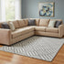 8' X 10' Charcoal And Ivory Geometric Washable Area Rug With UV Protection