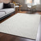 8' X 10' Ivory And Beige Geometric Washable Area Rug With UV Protection