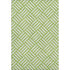 5' X 8' Lime Green And Ivory Geometric Washable Area Rug With UV Protection