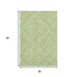 5' X 8' Lime Green And Ivory Geometric Washable Area Rug With UV Protection