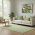 5' X 8' Lime Green And Ivory Geometric Washable Area Rug With UV Protection