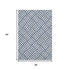5' X 8' Navy Blue And Ivory Geometric Washable Area Rug With UV Protection