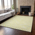5' X 8' Yellow And Ivory Geometric Washable Area Rug With UV Protection