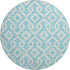 8' Aqua And Ivory Geometric Washable Round Rug With UV Protection