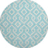 8' Aqua And Ivory Geometric Washable Round Rug With UV Protection