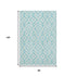 8' X 10' Aqua And Ivory Geometric Washable Area Rug With UV Protection