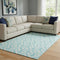 8' X 10' Aqua And Ivory Geometric Washable Area Rug With UV Protection