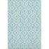 8' X 10' Aqua And Ivory Geometric Washable Area Rug With UV Protection