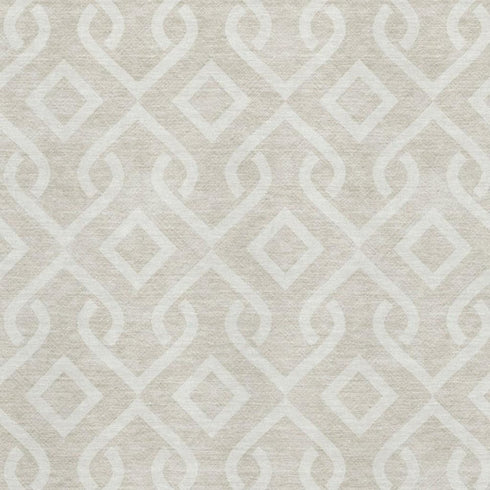 8' X 10' Beige And Ivory Geometric Washable Area Rug With UV Protection