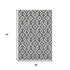 5' X 8' Black And Ivory Geometric Washable Area Rug With UV Protection